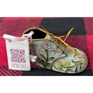 1999 Nicki Yassaman NYCO International Baby Shoe Enamelled Art Piece With Tag